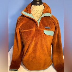 Patagonia Saddle Re Tool Snap Fleece Pullover Sweater sz Medium Burnt Orange
